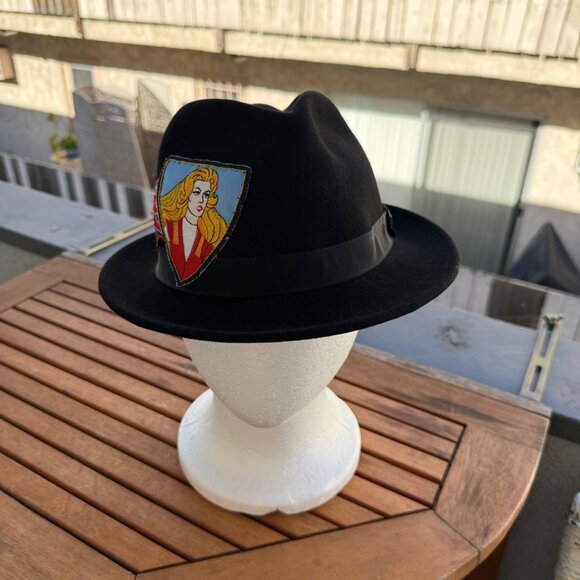Vintage Black Fedora Hat With The Evil Horde & She-Ra Patches - Picture 3 of 7